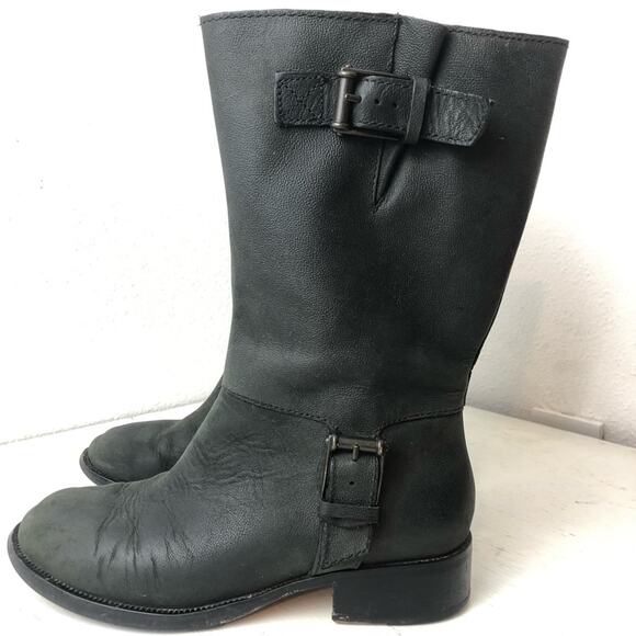 Cole Haan Nike Air Leora black leather moto boot size 6.5 - Picture 1 of 12